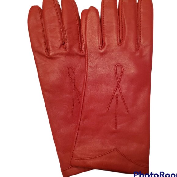 Fownes Red Leather Gloves - Small  - NWT - Picture 2 of 6